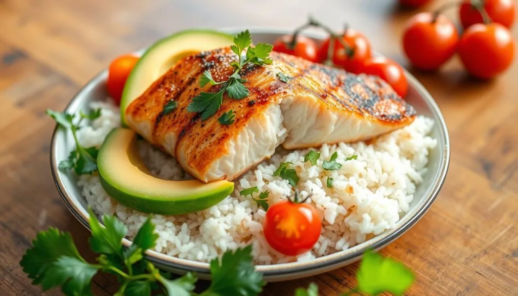 salmon fish rice​